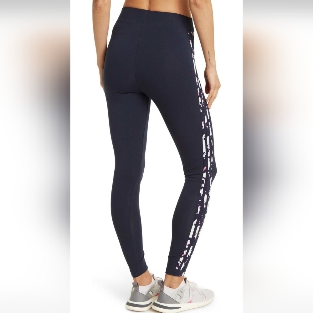 Adidas Women's 3 Stripe Leggings Navy Blue